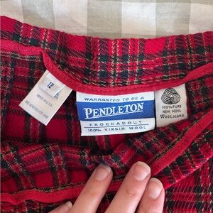 Pendleton Red and Black Wool Plaid Skirt fits like a med